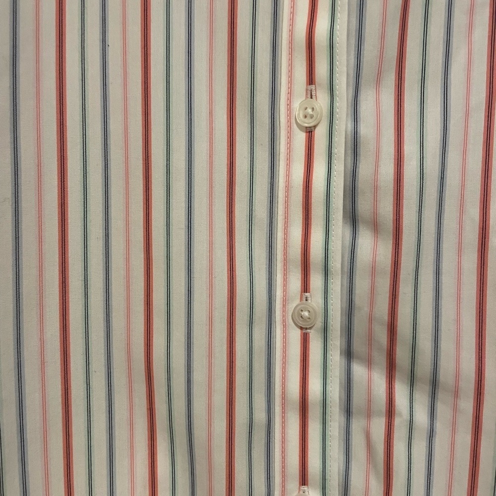 Lands' End Men's Shirt - Pink and Blue Stripes - Picture 2 of 5